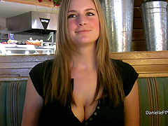 Long hair babes turns wild exposing her pussy and breasts in public