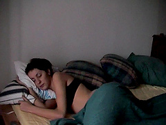 Randy slut in bed providing an intense session of fucking cowgirl style