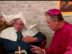 Chubby babe in sexy lingerie getting her big ass spanked by an old man