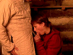 Ribald cowgirl with a pigtail having a clothed sex involving intense pussy licking and a hardcore drilling