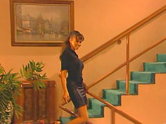 Retro action where a black woman gets her pierced pussy slammed hard