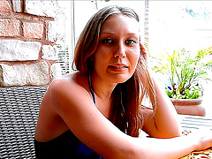 Little tits girl Brianna is out to lunch with no bra on