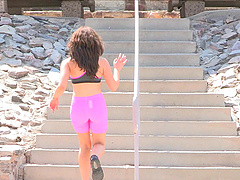 Fit brunette Stephany is masturbating her wet and dirty cunt