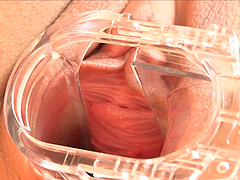 Hot chick inserts speculum and shows her gaping pussy hole